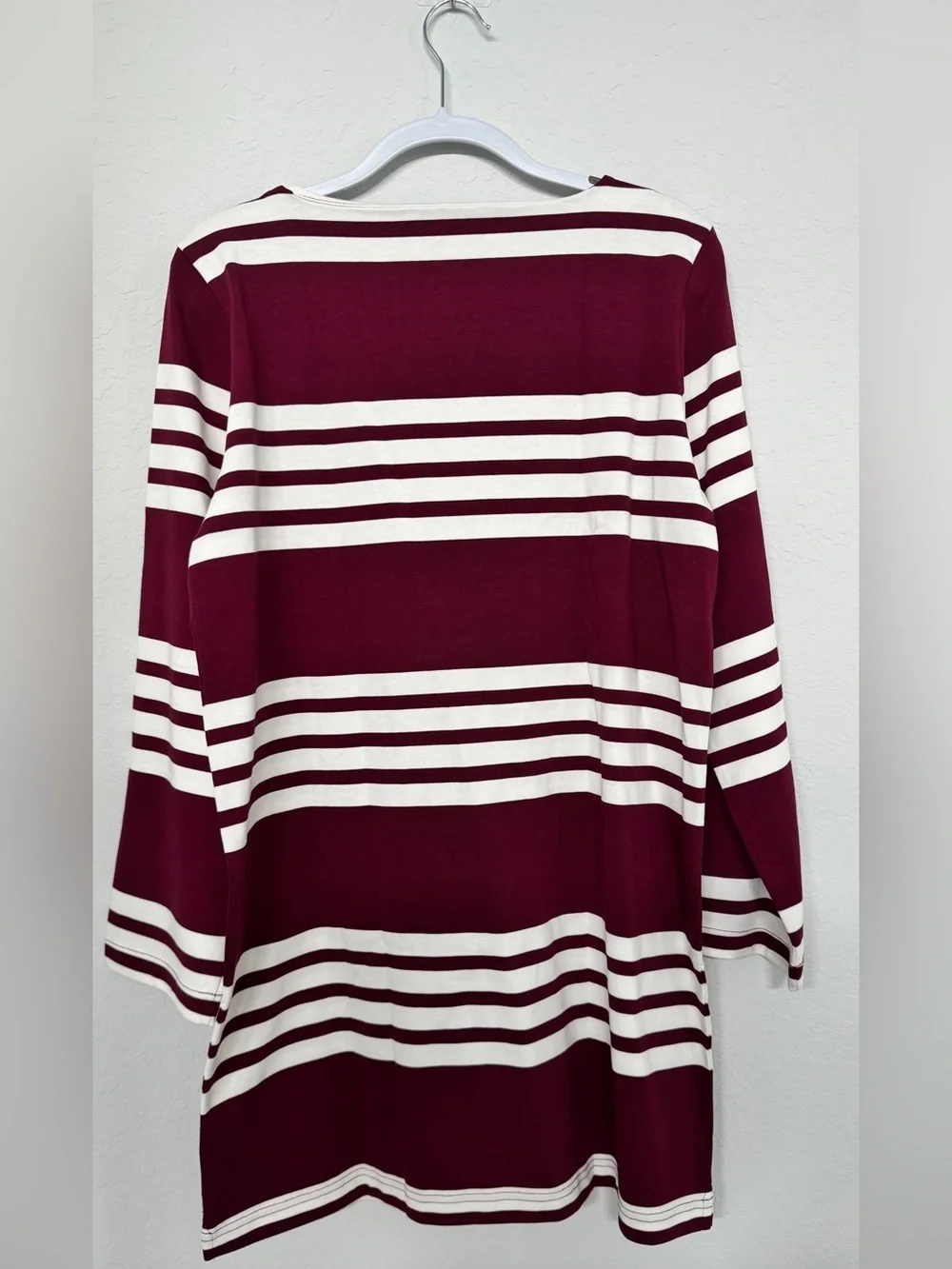 NWT J Crew Long-sleeve mini dress in striped mariner cloth sz L